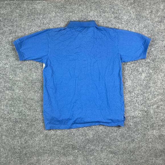 Espace Sport Polo Shirt Mens XL Blue Red White Colorblock Short Sleeve Casual - Picture 6 of 7